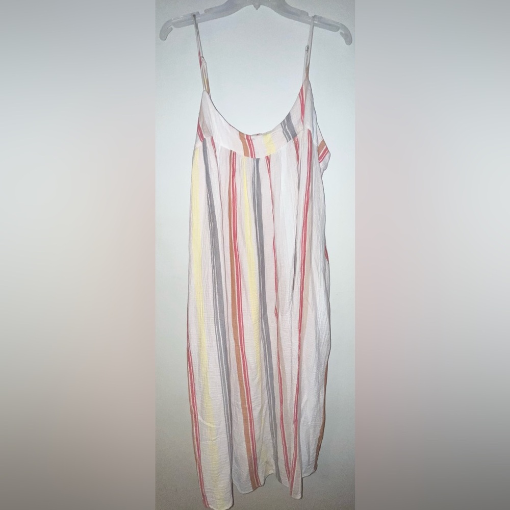 Every Multicolor Striped Gauze Cotton Midi Dress